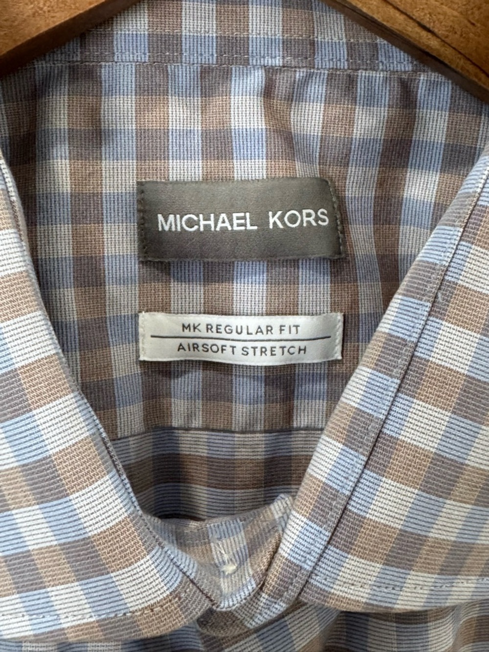 Michael Kors Men's Regular Fit Airsoft Stretch Dress Shirt Size 17.5, 34/35